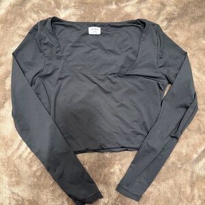 Cotton On Black Long Sleeve Crop Top